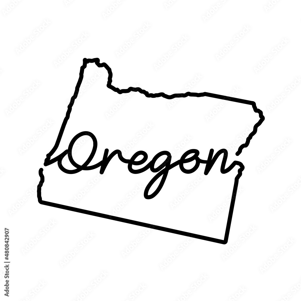 stock vektorgrafik oregon us state outline map with the handwritten state name continuous line drawing of patriotic home sign a love for a small homeland t shirt print idea vector illustration adobe stock