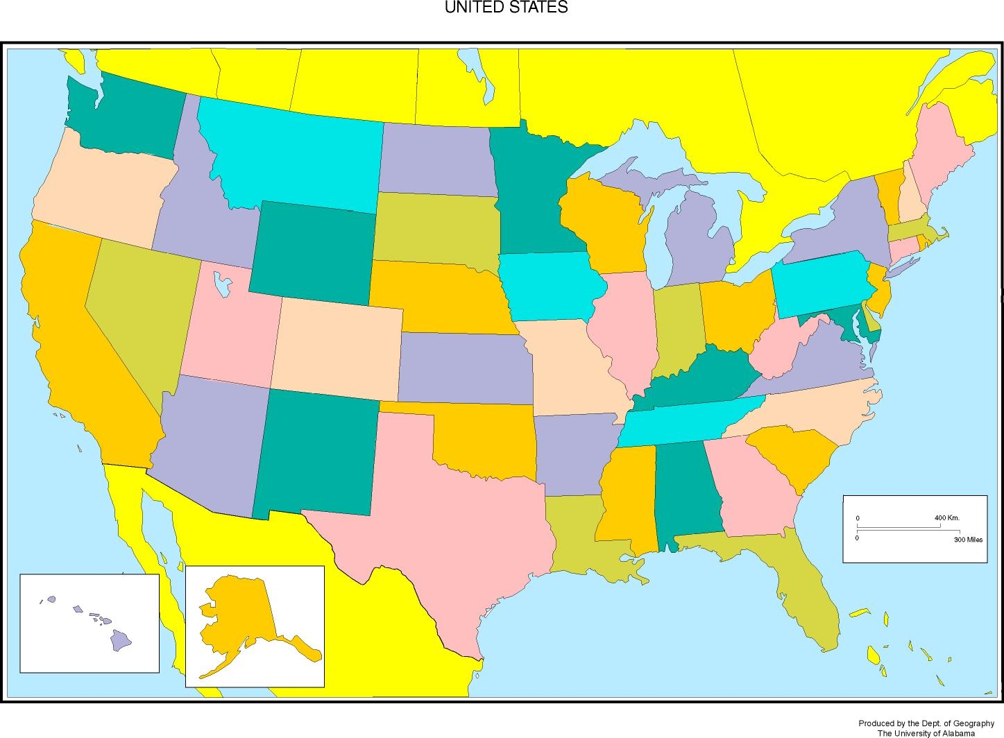 Blank 50 States Map Printable