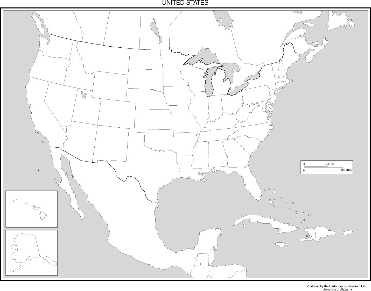 united states blank map