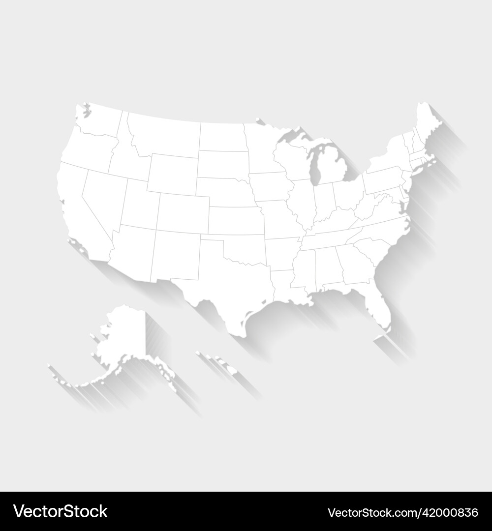 united states of america blank map royalty free vector image