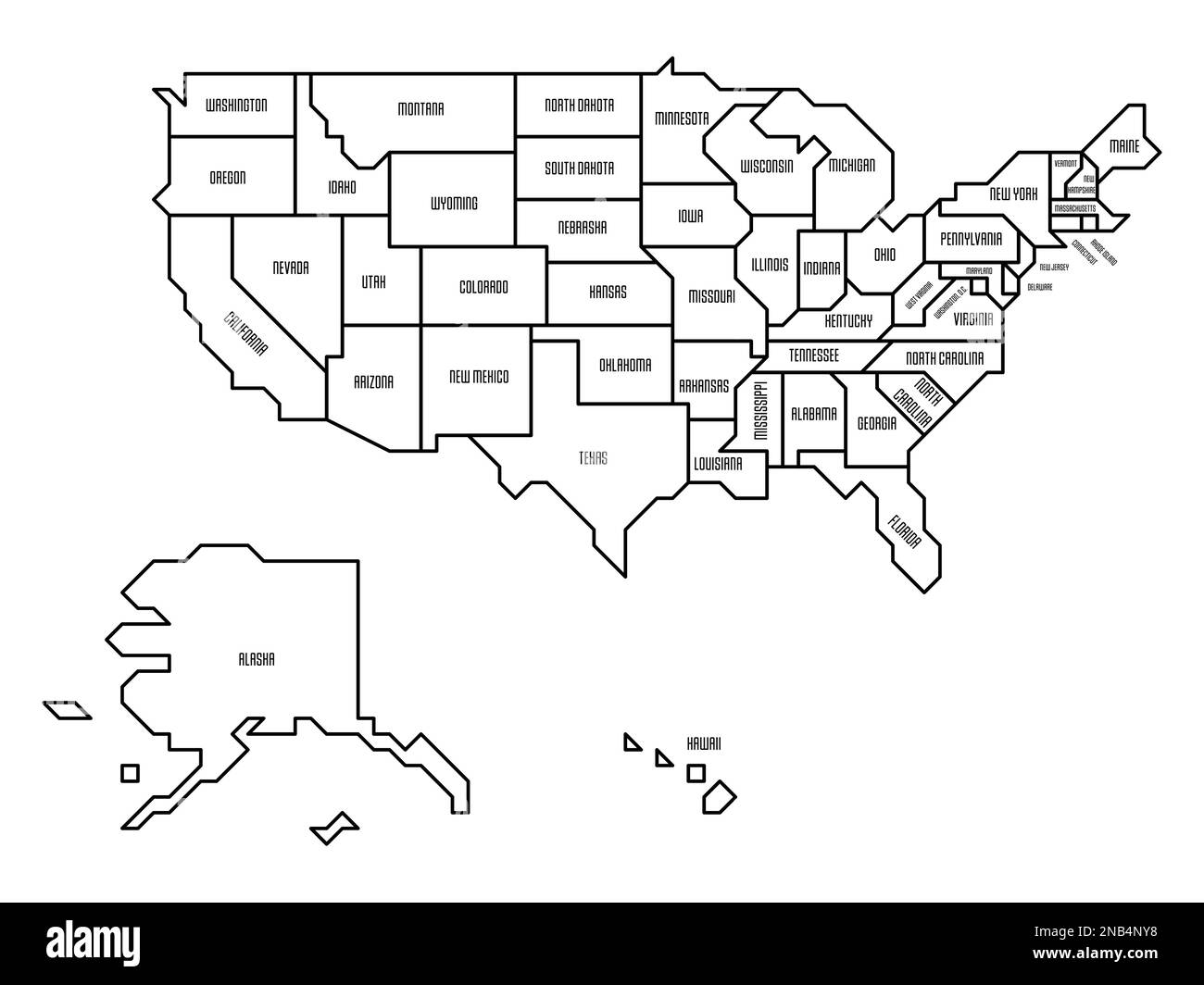 usa blank map state borders hi res stock photography and images alamy