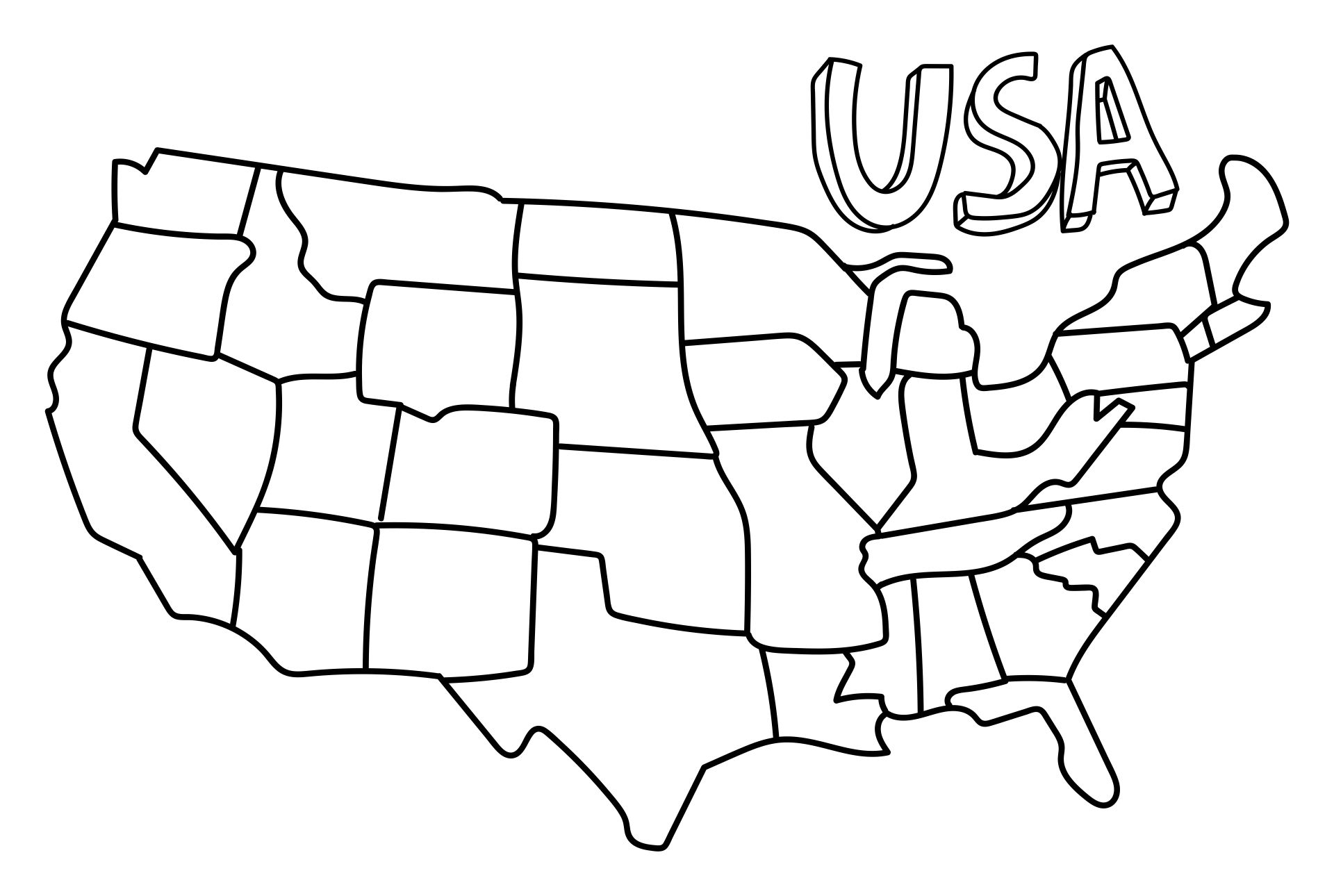 Printable Map Of States In Usa