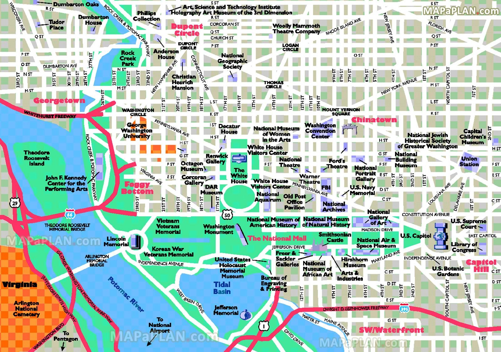 Tourist Map Of Dc Printable