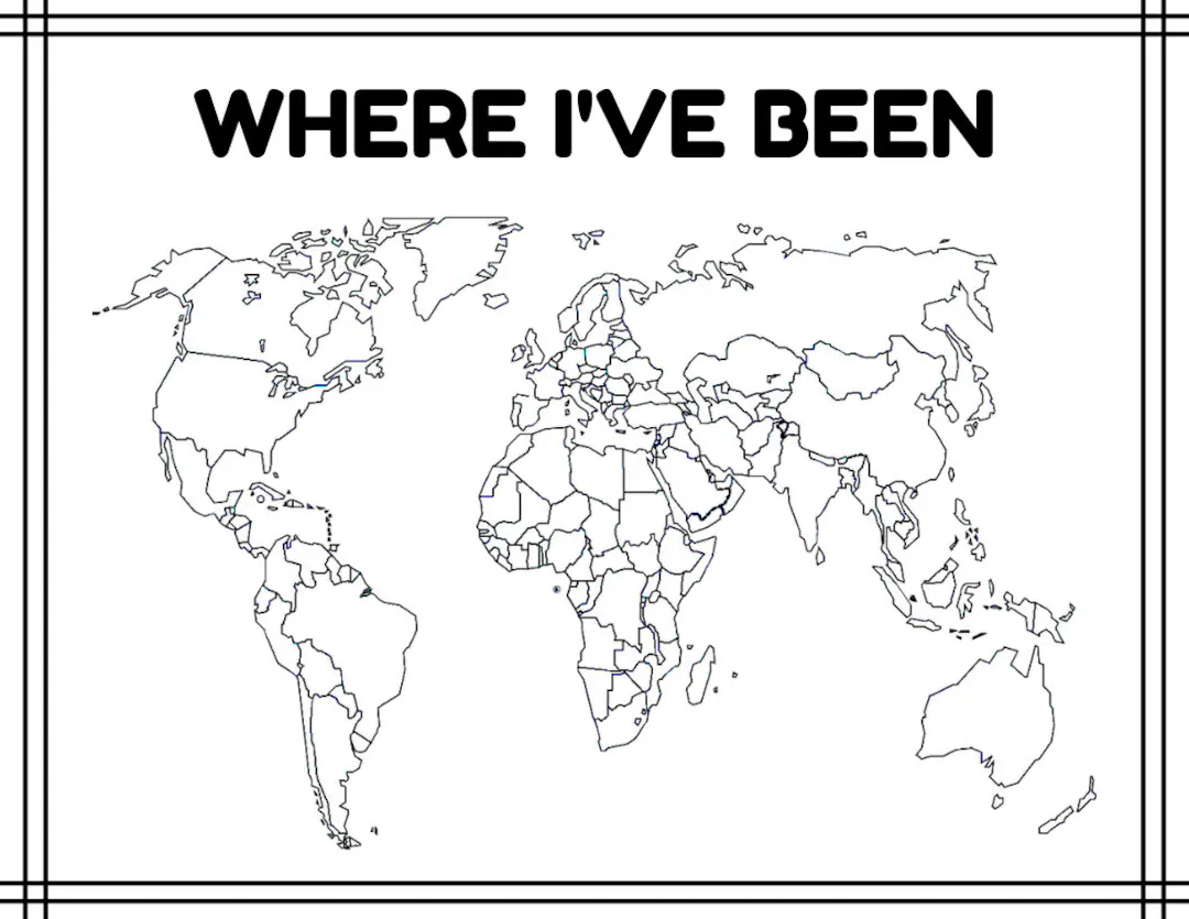 Printable Map Of World Blank