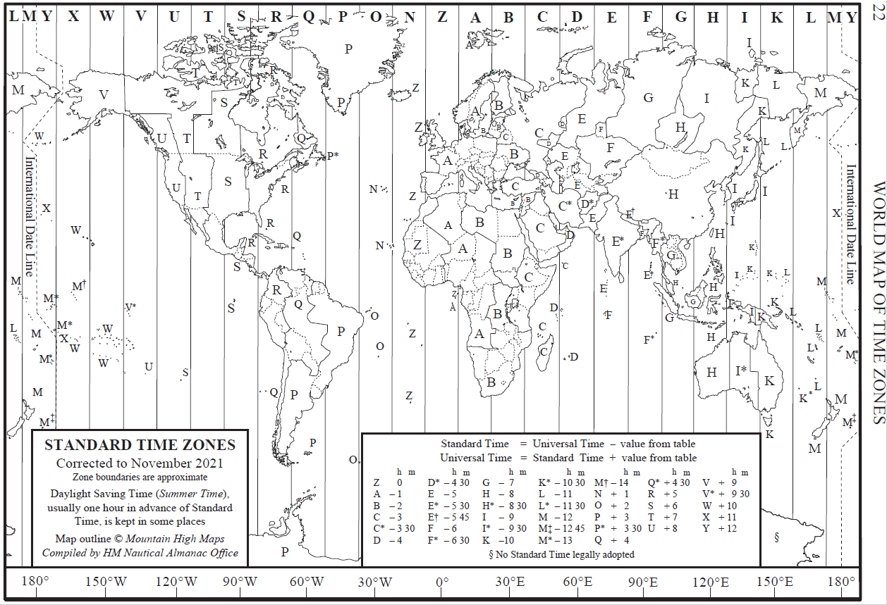 world time zone map